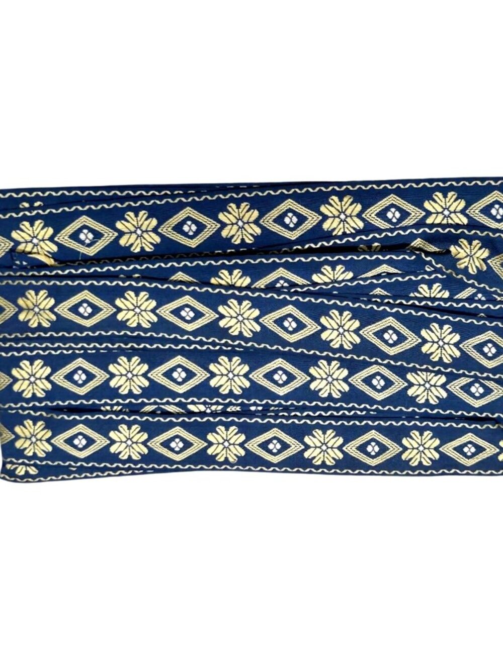 Discontinued Scalamandré 21 Yds 1.75 " Woven Jacquard Border Trim Blue Gold Meda